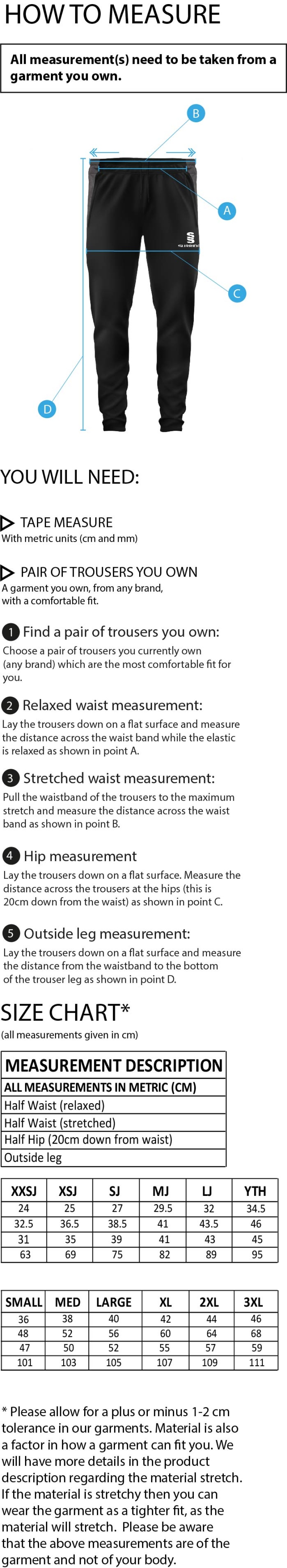 Bury Squash - Dual Skinny Pant - Size Guide