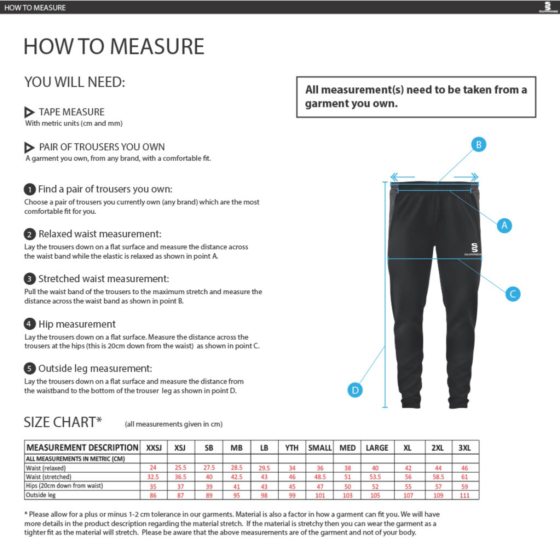 Bury Squash - Dual Skinny Pant - Size Guide